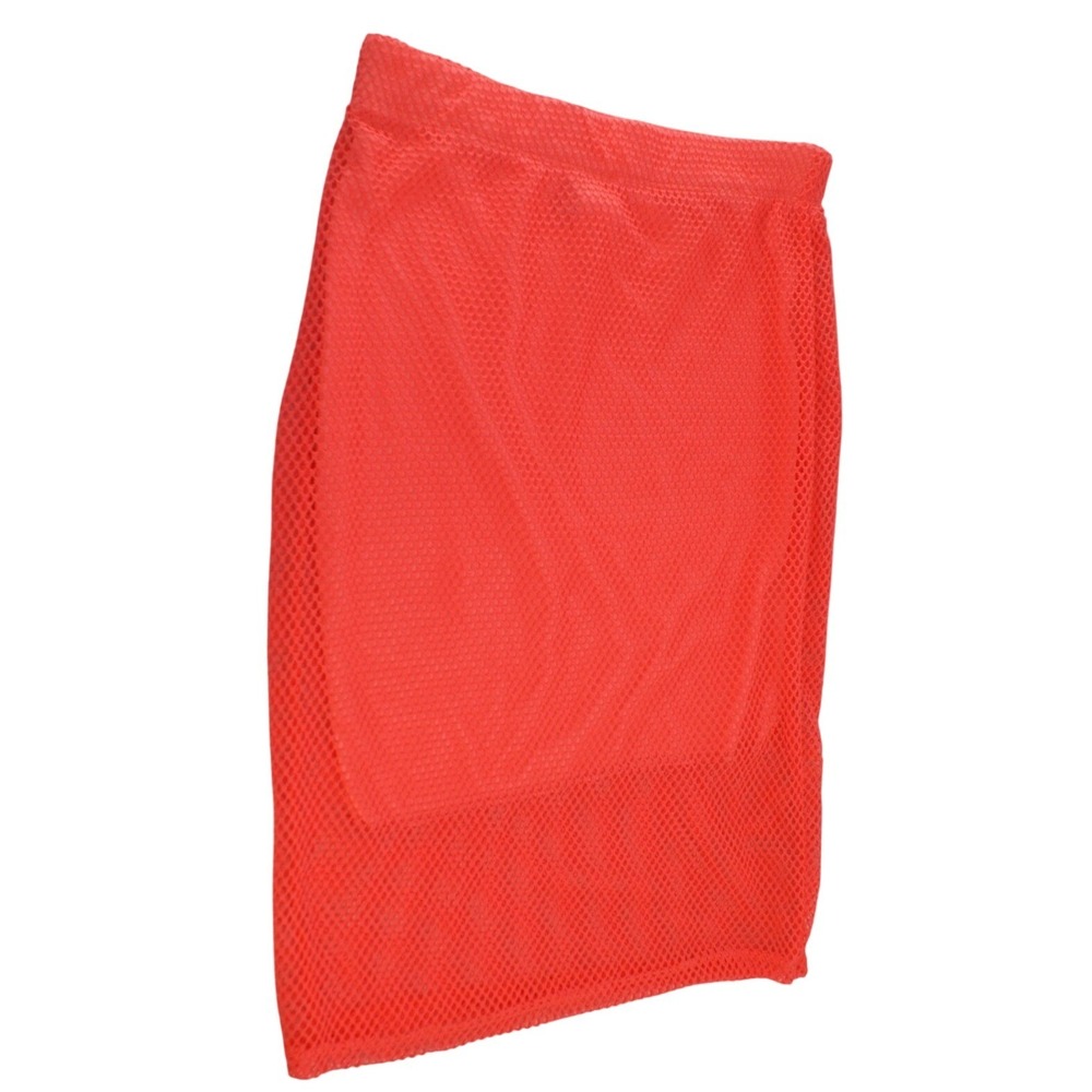 Shop WTD Neon Coral Pink Fishnet Mesh Pencil Skirt Womens‎ M Bodycon Festival